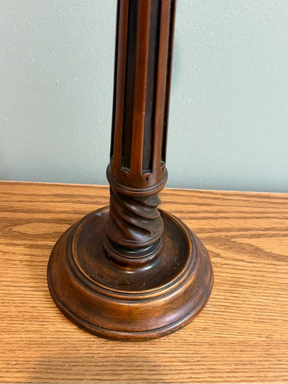 Vintage Theodore Alexander Signed Numbered Candlestick Walnut Bronze